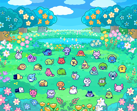 Image showing a bunch of Tamagotchi relaxing together