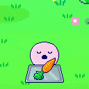 Immagine che mostra un personaggio che mangia una carota