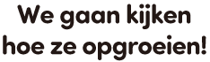 We gaan kijken hoe ze opgroeien!