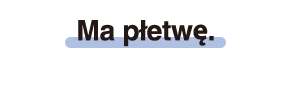 Ma płetwę.