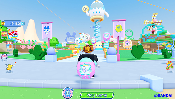 Tamagotchi kommt zu Roblox! Spiele Tamagotchi Party in einem virtuellen Raum mit beliebten Tamagotchi -Charakteren!