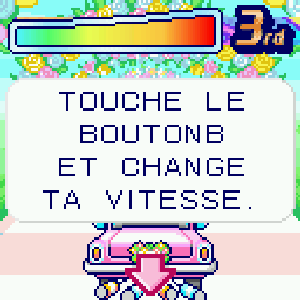 Appuyer sur le bouton B pour régler la vitesse