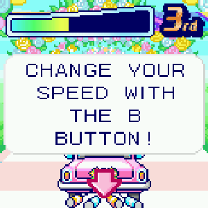 Press B button to adjust speed