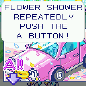 Hold down the A button during the flower shower!