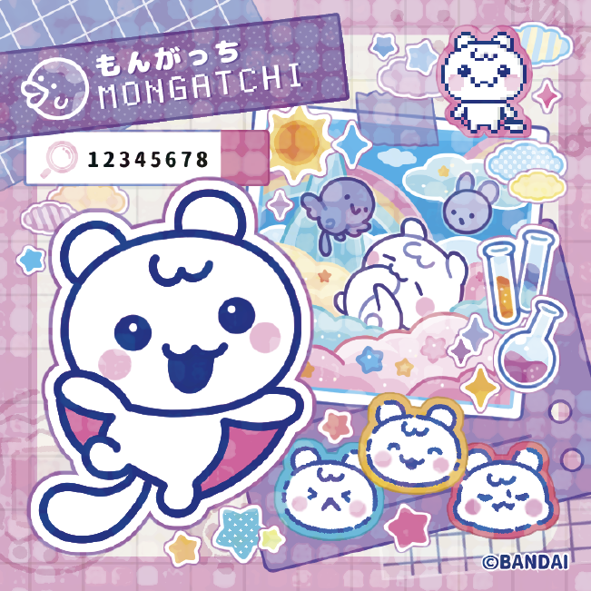 たまラボステッカー「もんがっち」