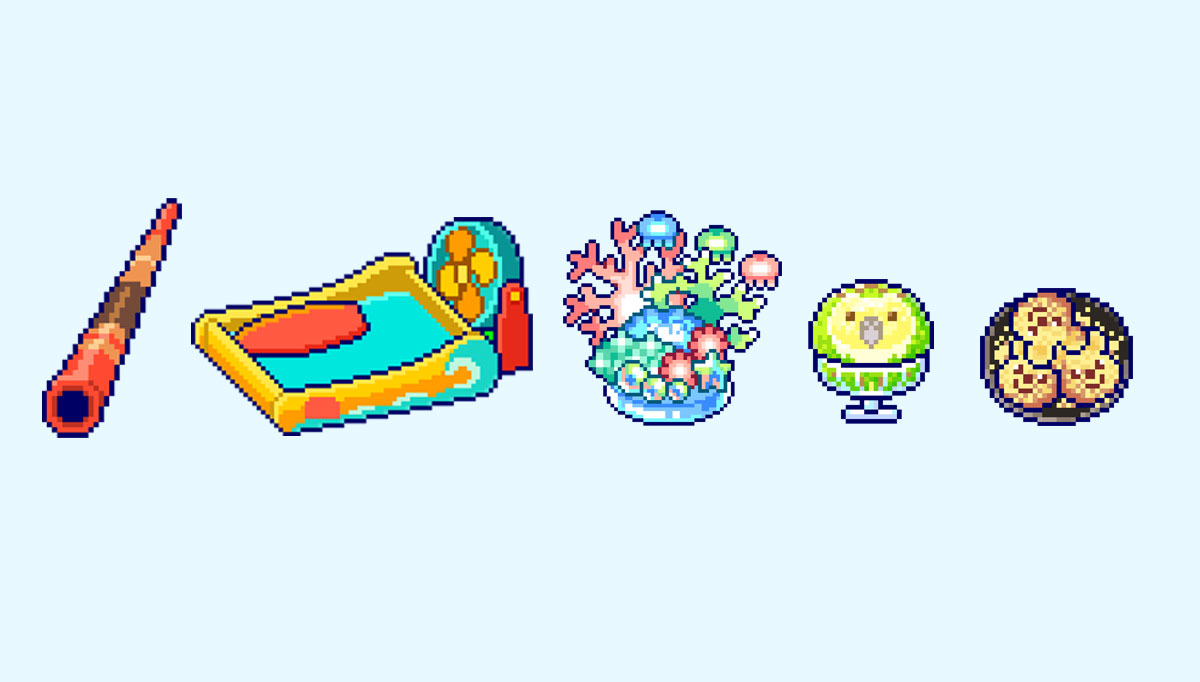 Tropical-themed Food and Outside Toys