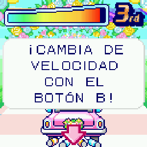 pulsar el botón B para ajustar la velocidad