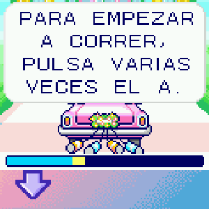 ¡pulsar el botón A para iniciar la carrera!