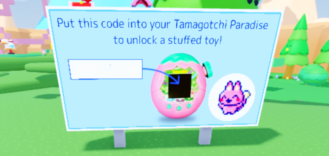 First, enter Tamagotchi Party on Roblox, then search around for a billboard showing a Shop Code! The LAND, WATER, and SKY areas contain one billboard each.